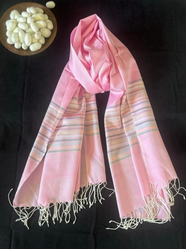 Şal Açık Pembe Desenli - Görsel 3