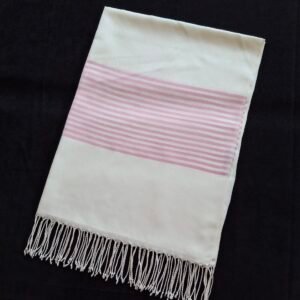 Şal Kırık Beyaz Pembe Desenli
